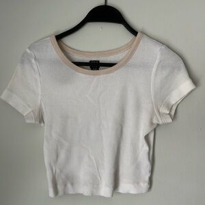 Urban Outfitters white and cream crop top
